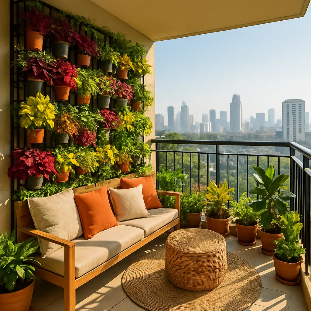 Vetical Garden wall in balcony of mumbai
