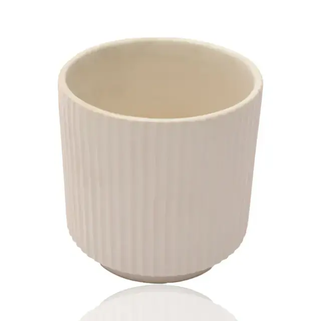 6inch ceramic pot beige side view.webp