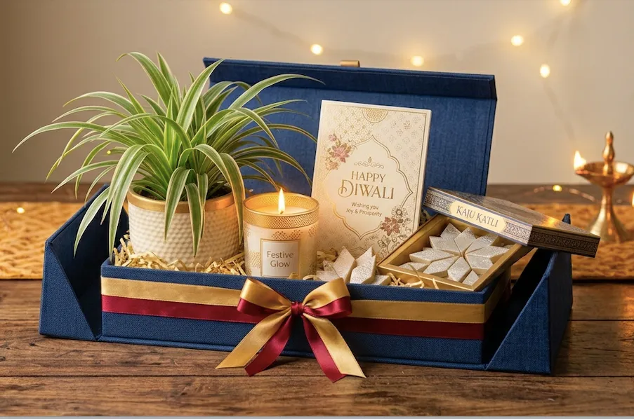 Candle and Kaju Katli - Diwali Hamper